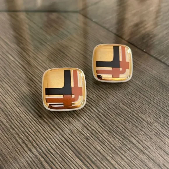 Vintage Avon 1987 “Porcelain Expressions” Diamond Shaped with Brown & Black - Picture 2 of 16